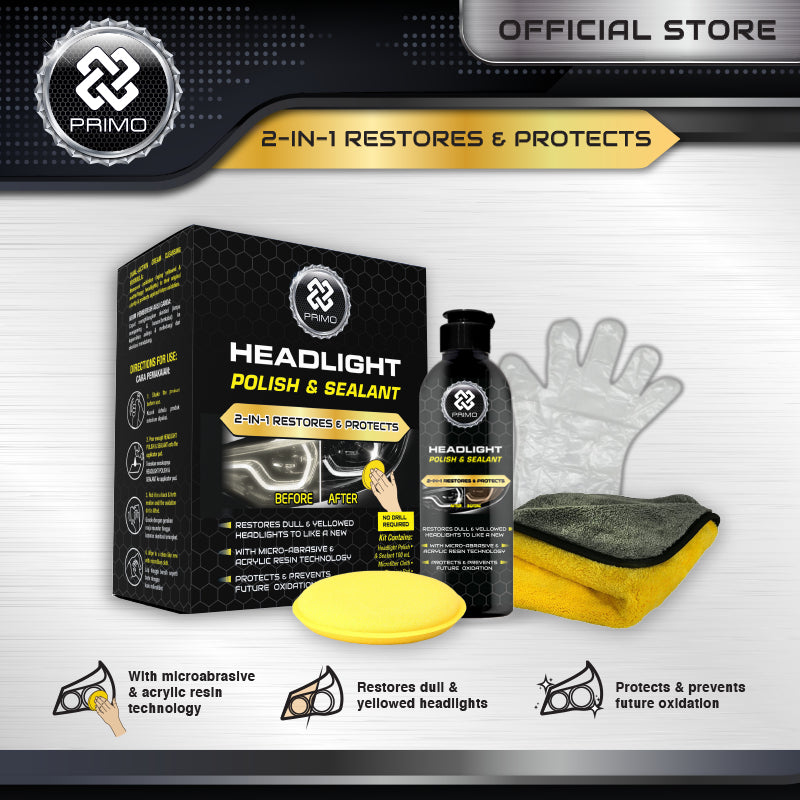 Headlight Polish & Sealant 100mL - KIT Pembersih Restorer Lampu Mika Mobil/Motor