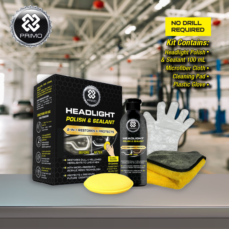 Headlight Polish & Sealant 100mL - KIT Pembersih Restorer Lampu Mika Mobil/Motor