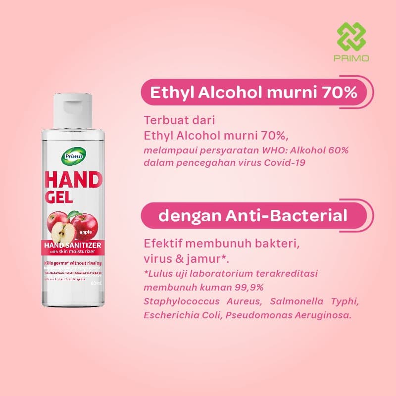 Apple Hand Gel Sanitizer 60mL - rinse-free hand cleanser antiseptic