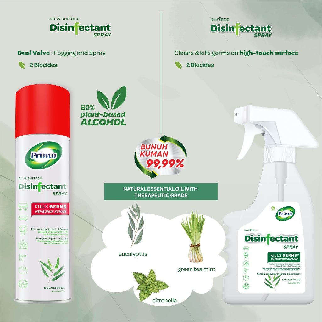 Disinfectant Air Surface Spray Eucaliptus 500mL - Non Alkohol