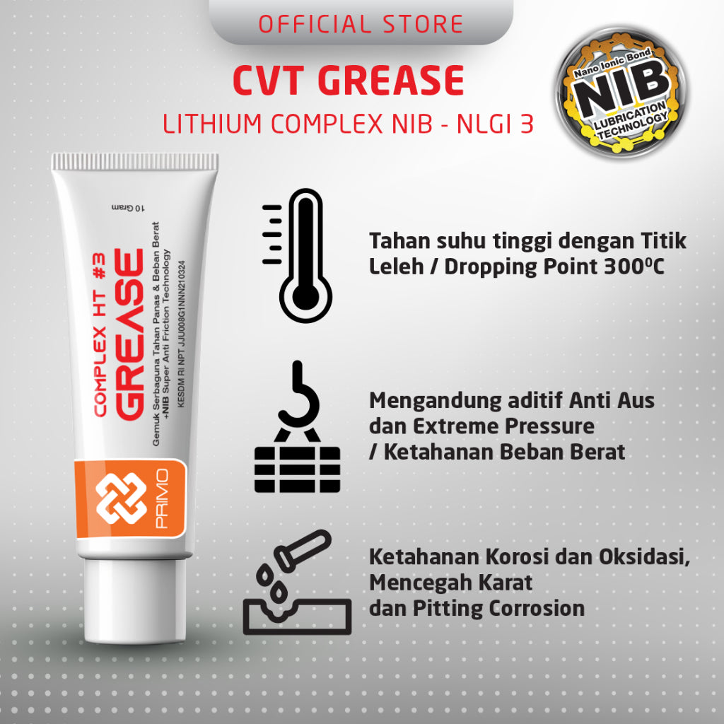 CVT Complex HT#3 RED NIB @10Gr - Super Anti Friction & Wear With NIB (Nano Ionic Bond )