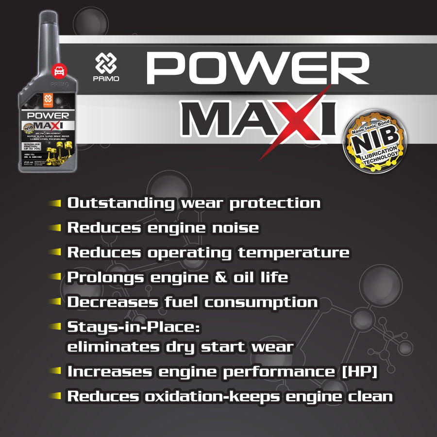 Powermaxi 250mL - Oil Additive / Metal Treatment with NIB (Nano Ionic Bond)