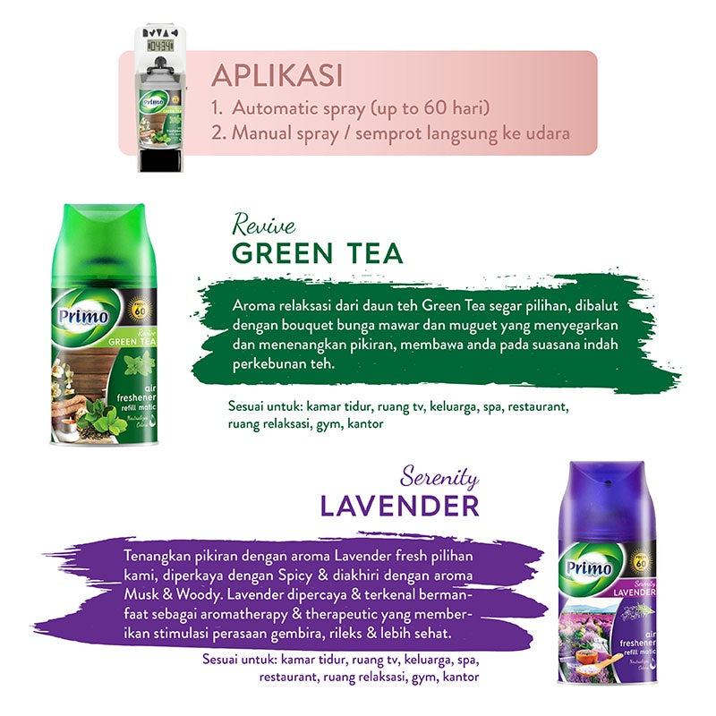 Refresh Matic 235ml Greentea - Air Freshener Room Deodorizer