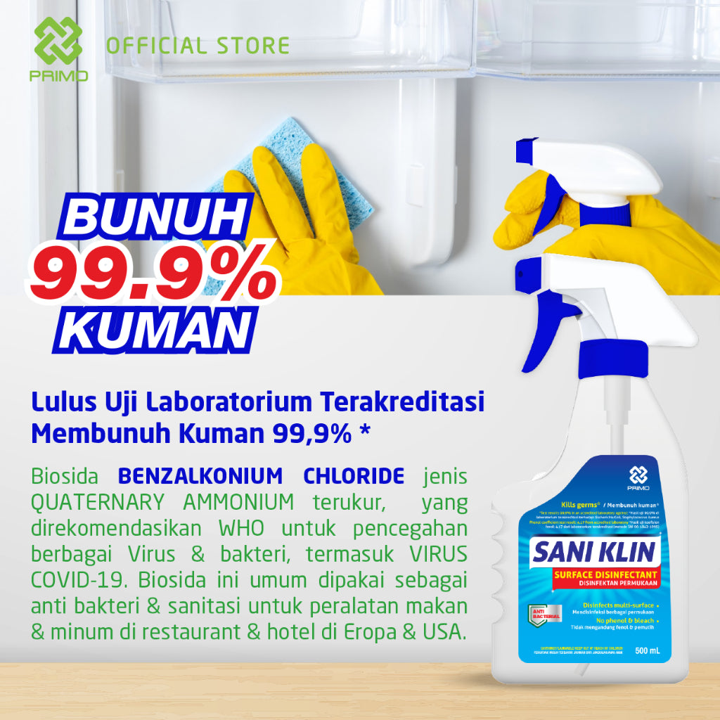 Saniklin Disinfectant Spray 500mL - Pembersih Kulkas Surface Sanitizer Antiseptik