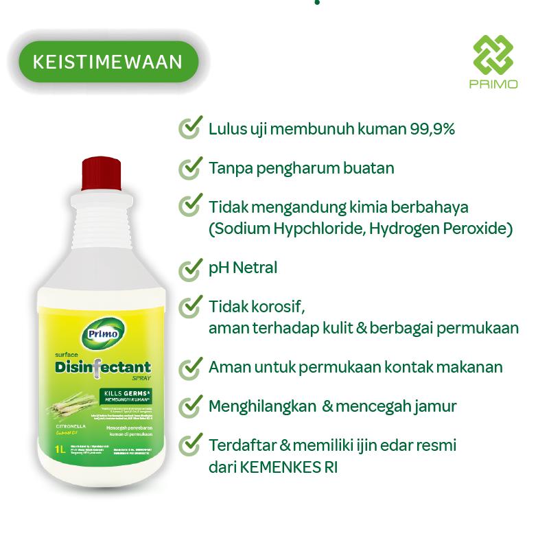 Disinfectant Air Surface Spray Citronella 1L - Non Alkohol