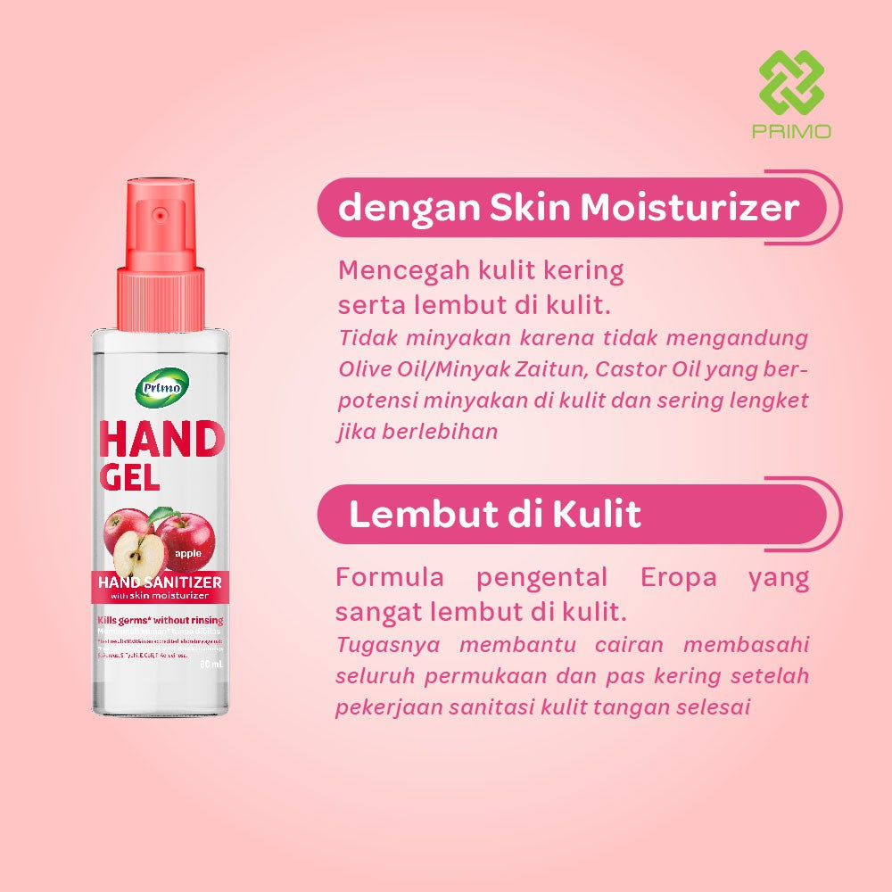 Handgel Sanitizer Liquid Thin Gel Apple 500mL - no-rinse hand antiseptic