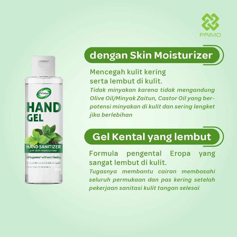Greentea Hand Gel Sanitizer 60mL - rinse-free hand antiseptic cleanser