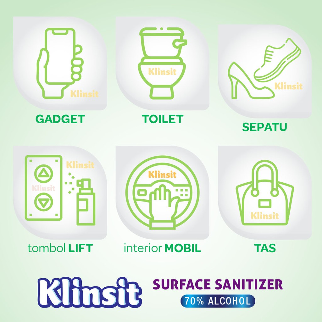 Klinsit Disinfectant Spray 500mL - Alcohol Food Grade 70%