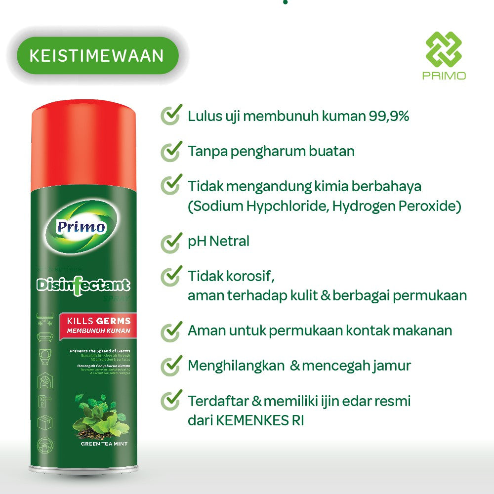 Disinfectant Spray Fogging Air & Surface Greentea Mint 500mL