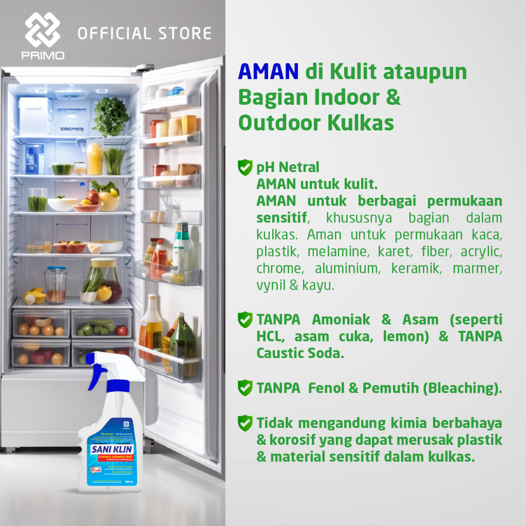 Saniklin Disinfectant Spray 500mL - Pembersih Kulkas Surface Sanitizer Antiseptik