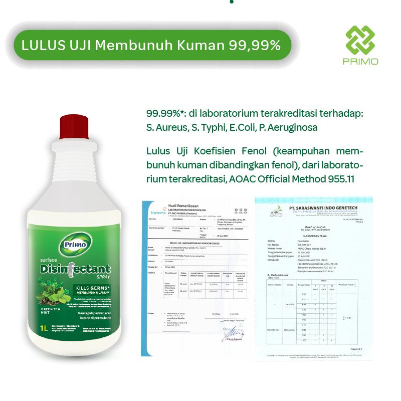 Disinfectant Air Surface Spray Greentea Mint 1L - Non Alkohol