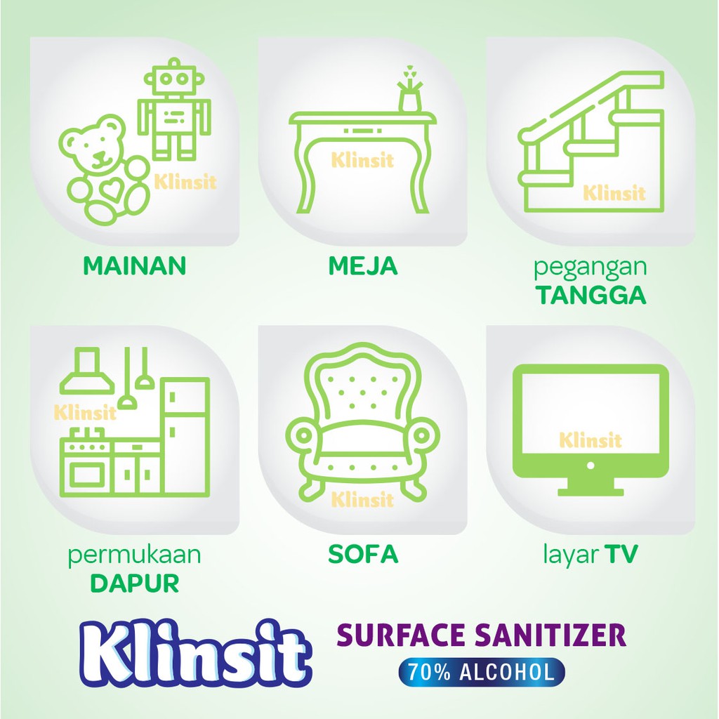 Klinsit Disinfectant Spray 500mL - Alcohol Food Grade 70%