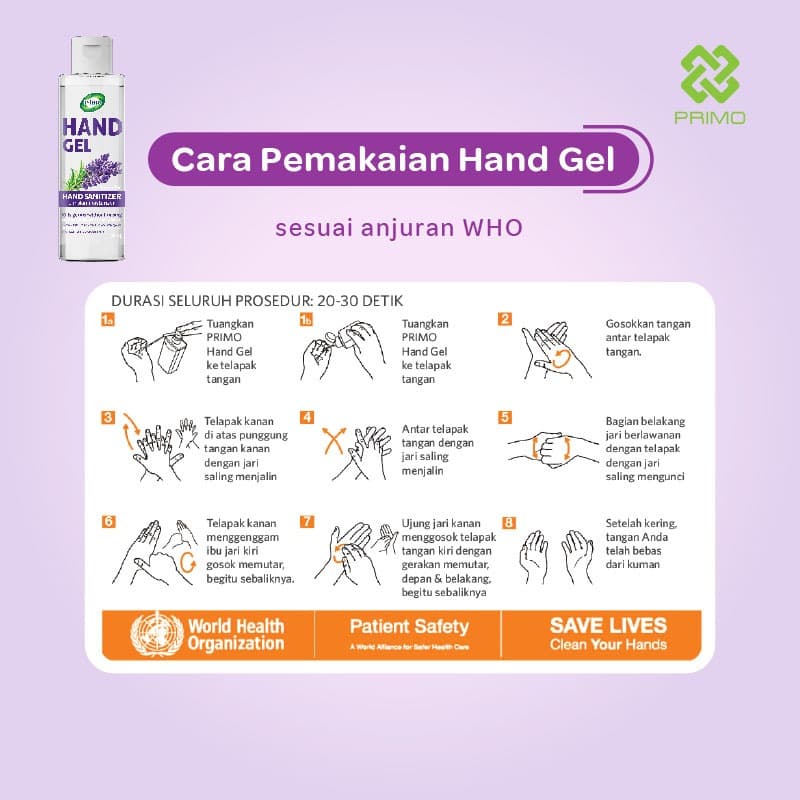 Handgel  Sanitizer Lavender 60mL - antiseptik pembersih tangan tanpa bilas