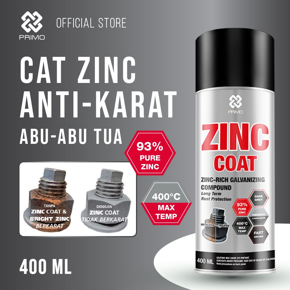 Zinc Coat 400mL - Anti-Rust & Corrosion Paint (Heavy Duty - Dark Grey)