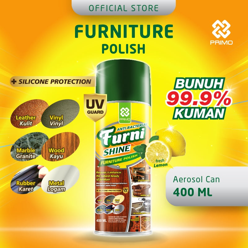 Furnishine 400mL - Pembersih & Pengkilap Furniture dengan Foam dan Antibacterial Disinfectant