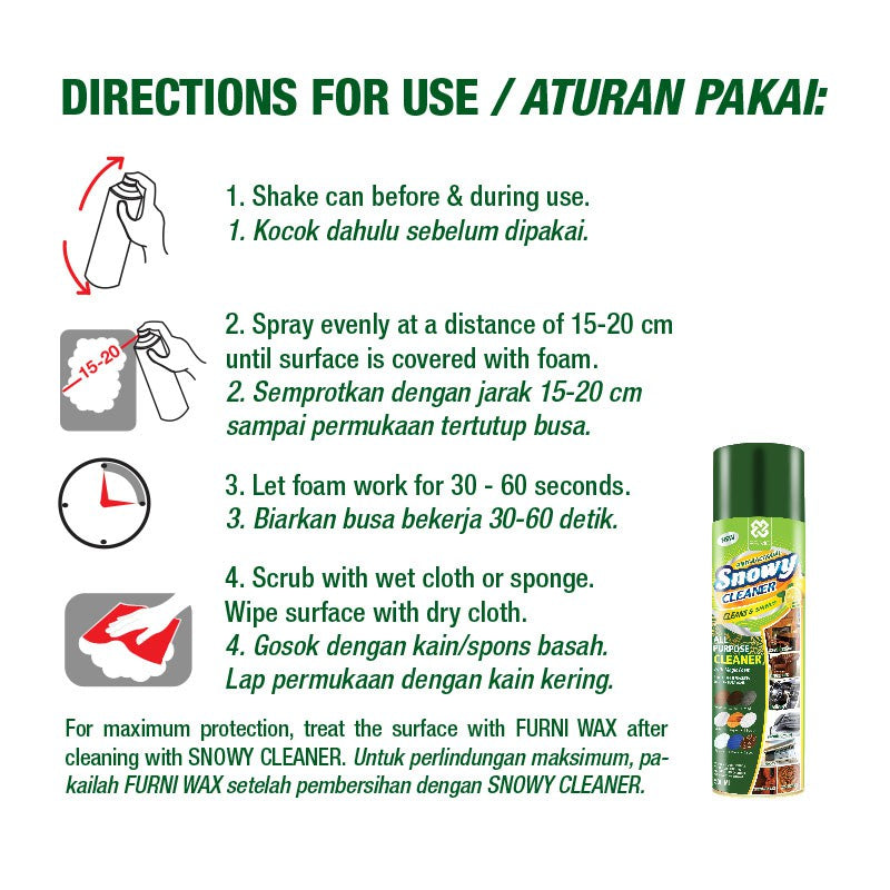 Snowy Cleaner 500mL - Pembersih Serbaguna dengan Foam Ajaib (Multipurpose Foam Cleaner)