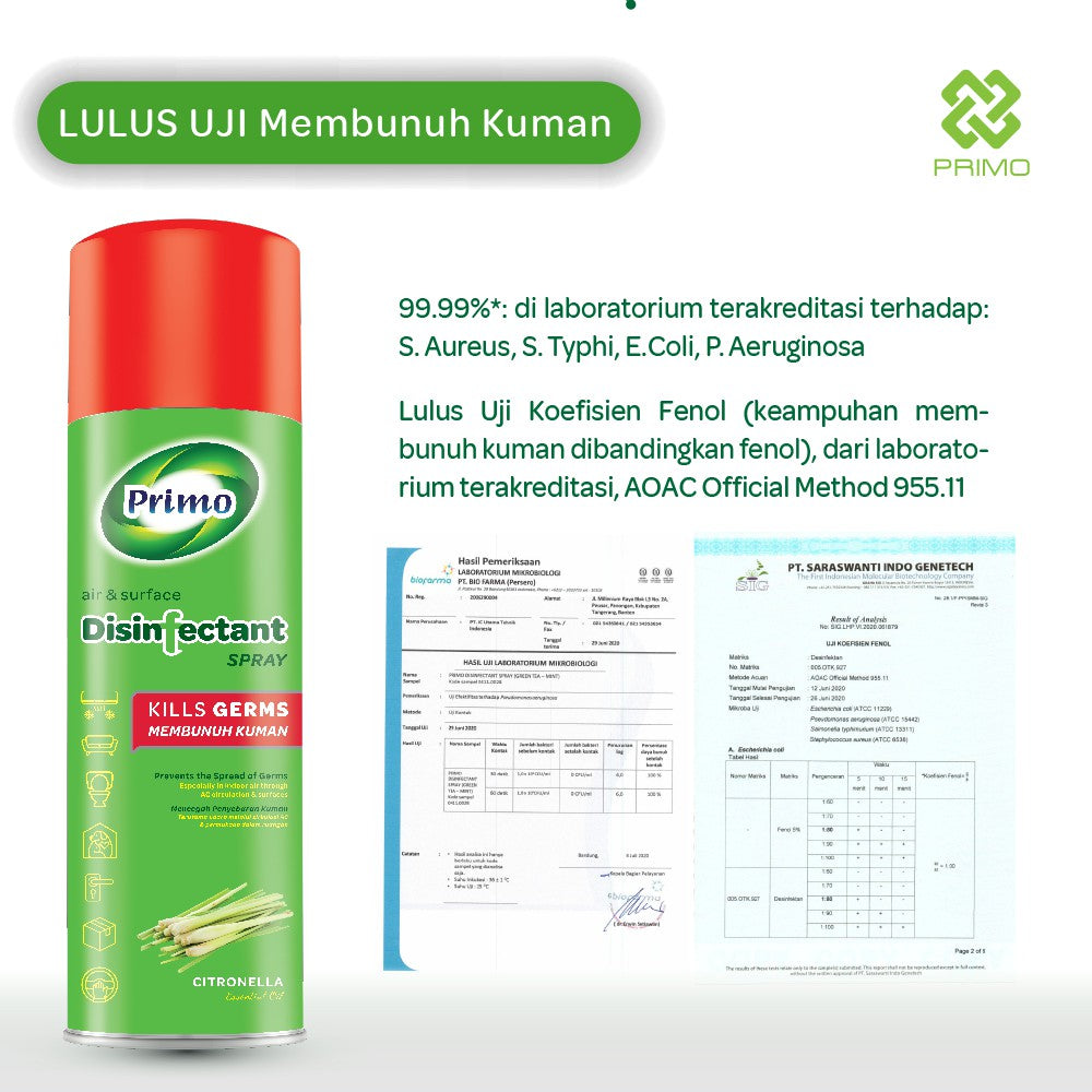 Disinfectant Spray Fogging Air & Surface Citronella 500mL