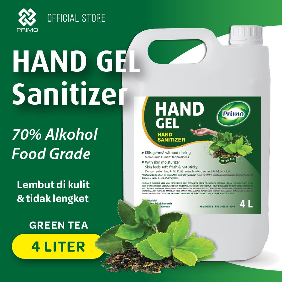 Hand Gel Sanitizer Greentea 4L - rinse-free hand cleanser antiseptic