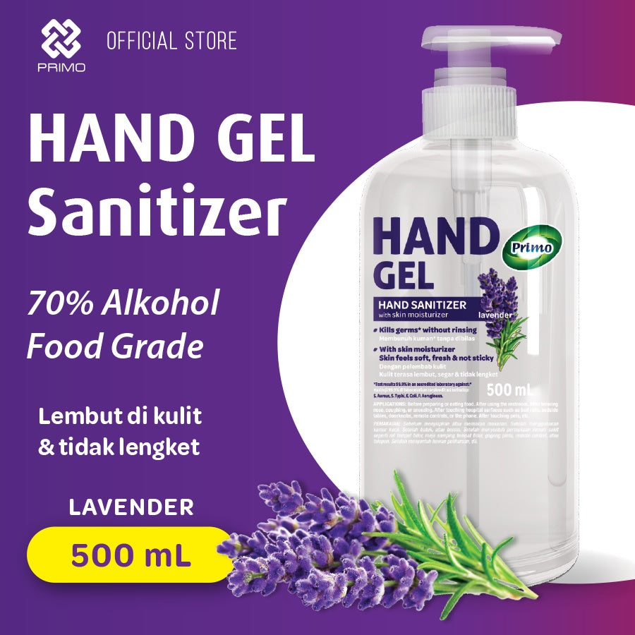 Lavender Hand Gel Sanitizer 500mL - no-rinse hand cleansing antiseptic