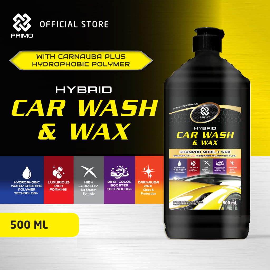 Car Wash & Wax 500ml - Hybrid Car Shampoo With Carnauba Wax