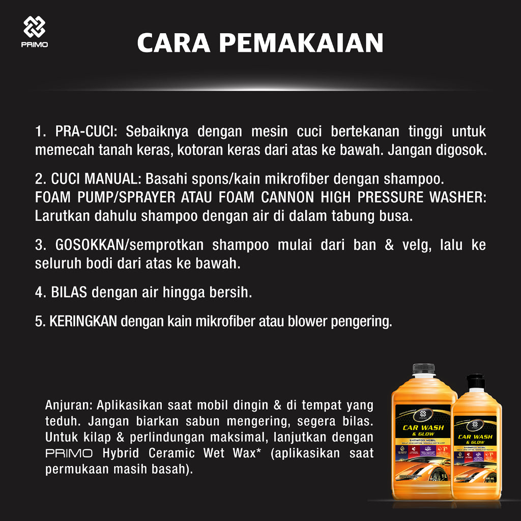 Car Wash & Glow 1L - Car Shampoo Gold Class