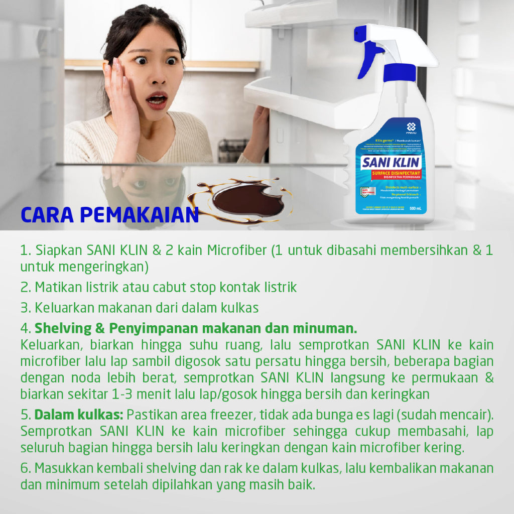 Saniklin Disinfectant Spray 500mL - Pembersih Kulkas Surface Sanitizer Antiseptik