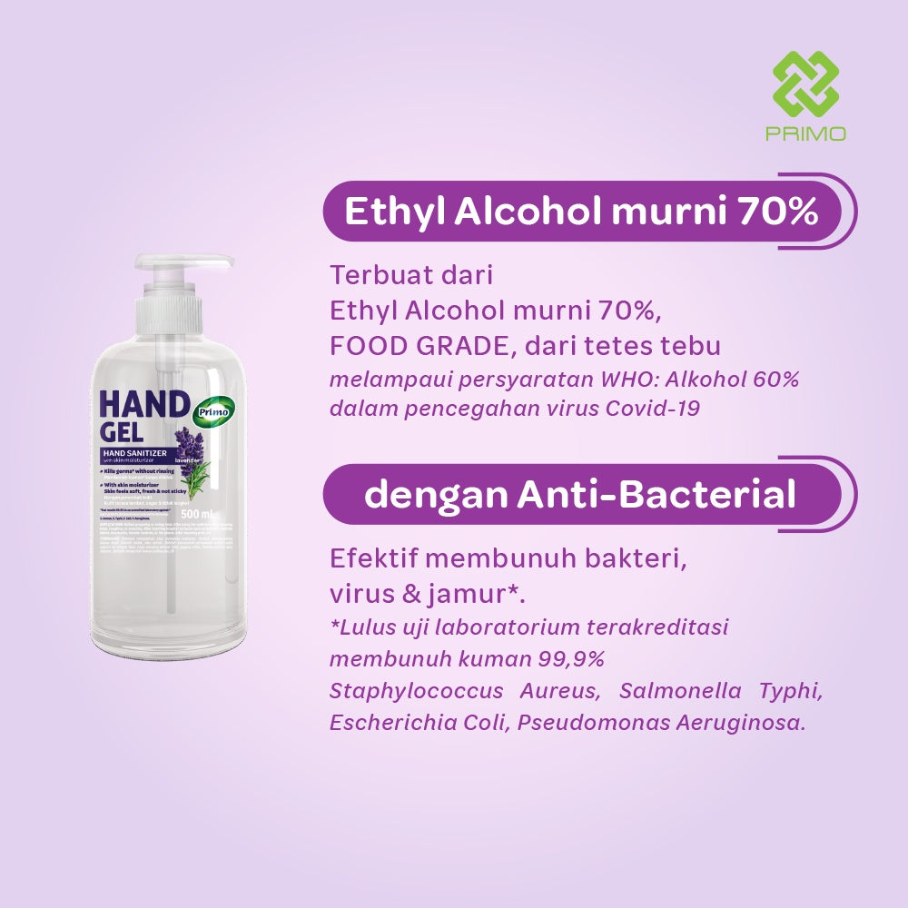 Lavender Hand Gel Sanitizer 500mL - no-rinse hand cleansing antiseptic