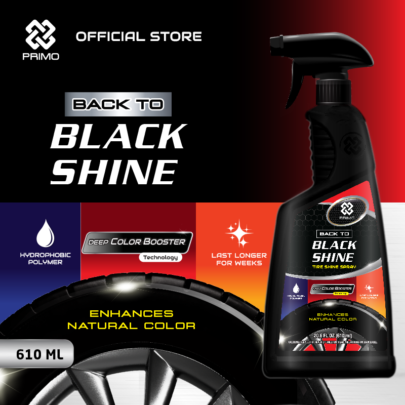 Back To Black Shine Tire Spray 610mL - Pengkilap & Perawatan Penghitam Ban