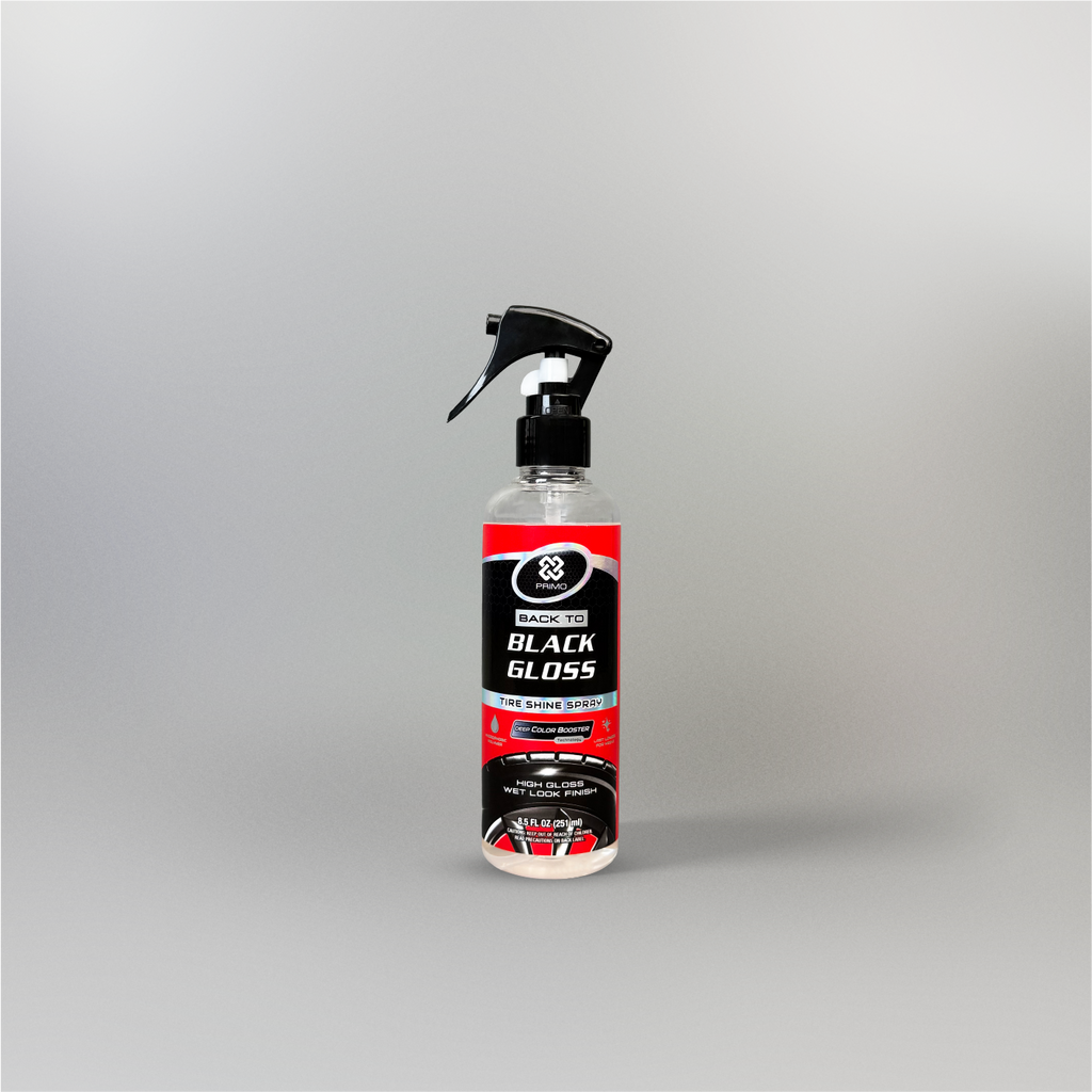 Back to Black Gloss Tire Shine Spray 251mL - Tire Polish & Treatment (Super Gloss, Endurance, Colorless)