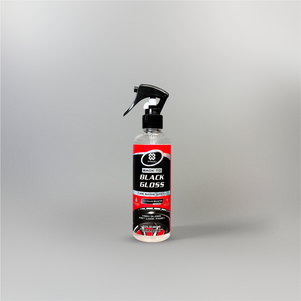 Back to Black Gloss Tire Shine Spray 251mL - Tire Polish & Treatment (Super Gloss, Endurance, Colorless)