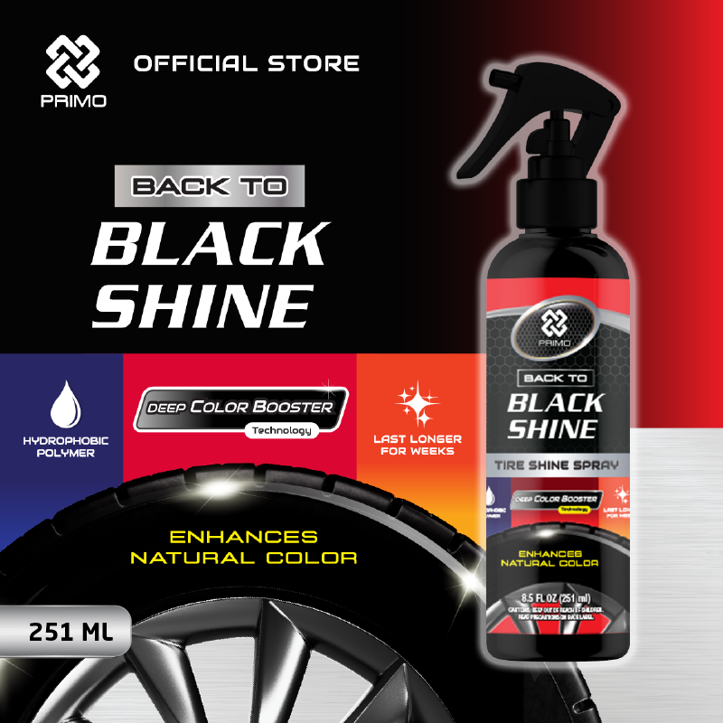 Back To Black Shine Tire Spray 251mL - Pengkilap & Perawatan Penghitam Ban