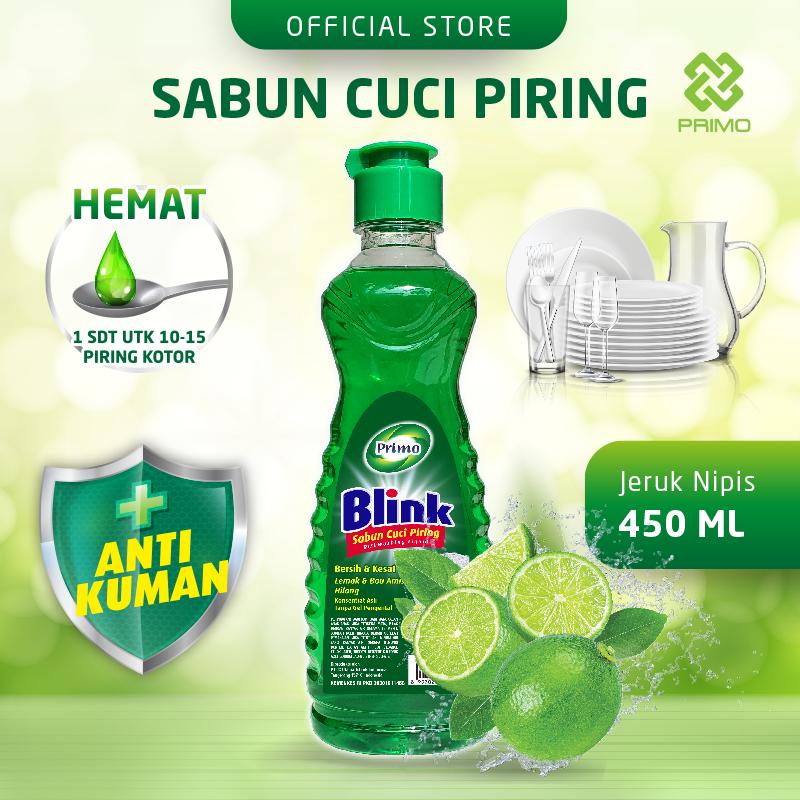 Blink Dishwashing 450mL - Sabun Cuci Piring Jeruk Nipis (Konsentrat Asli, Tanpa Pengental)