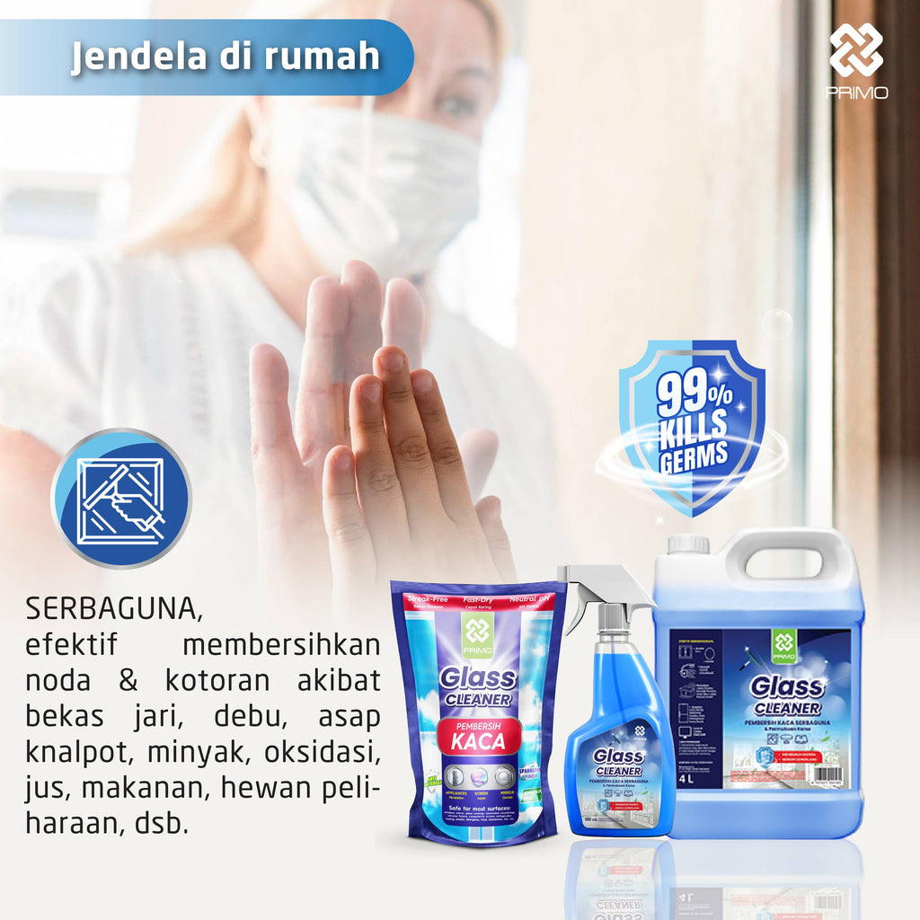 Glass Cleaner 12pcs x 410mL-  Pembersih Kaca Anti Kuman Serbaguna