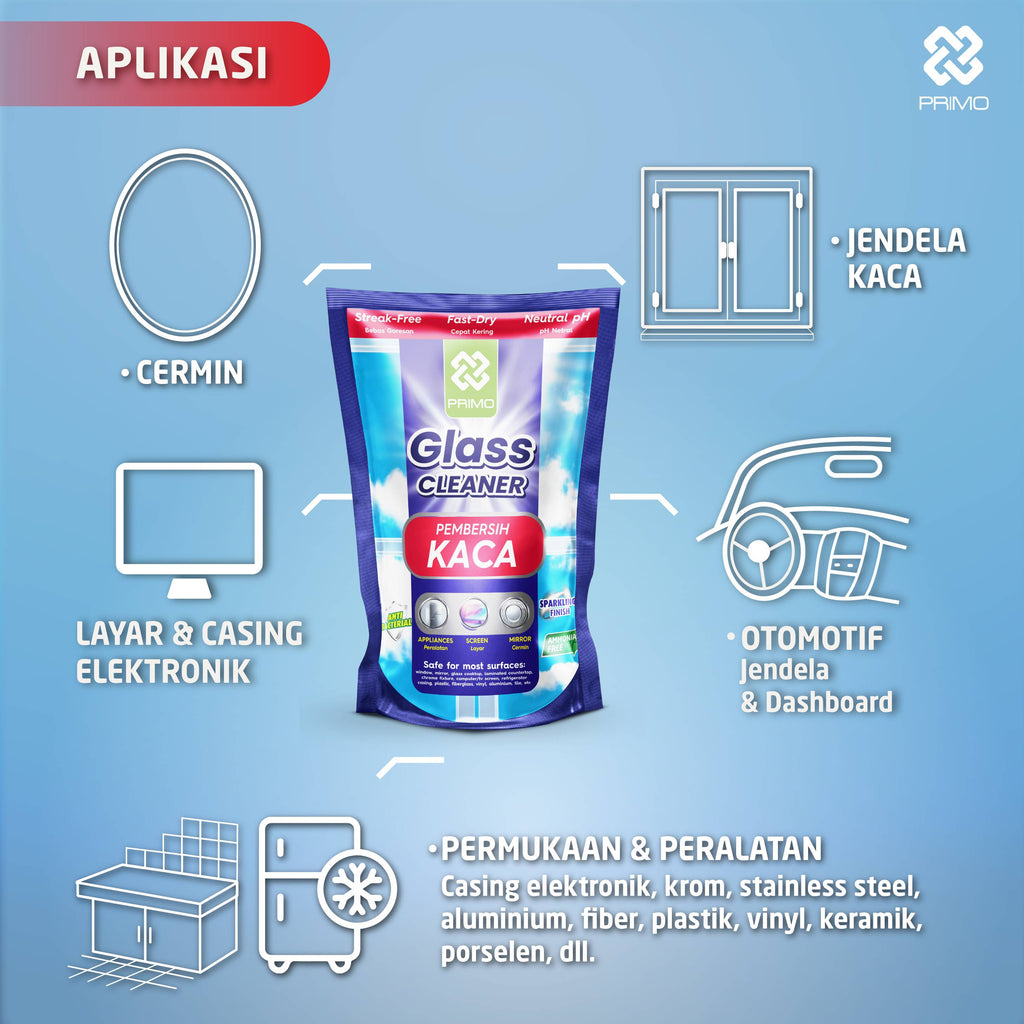 Glass Cleaner 500mL-  Pembersih Kaca Anti Kuman Serbaguna