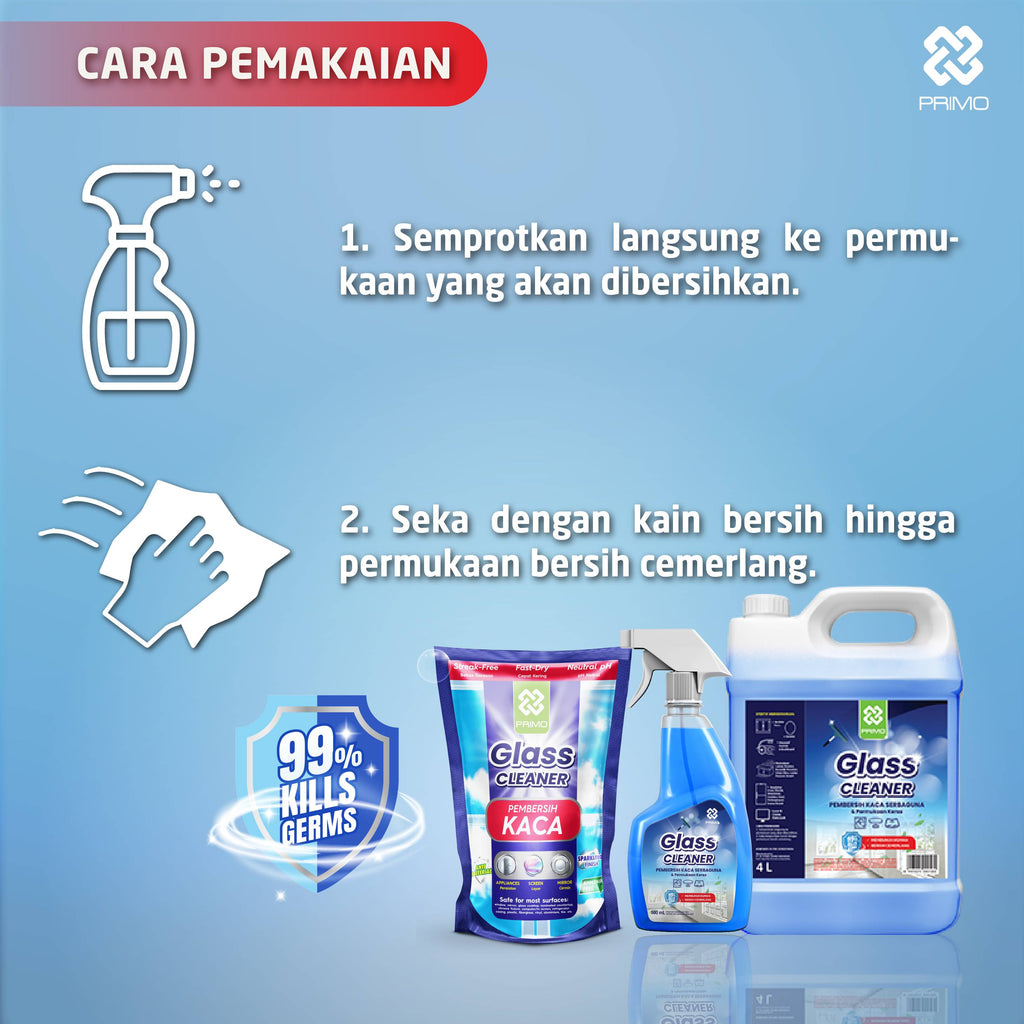 Glass Cleaner 500mL-  Pembersih Kaca Anti Kuman Serbaguna