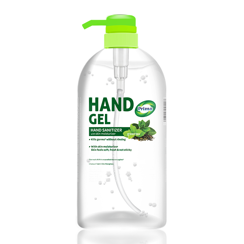 Handgel Sanitizer Liquid Thin Gel Greentea 1L Pump - antiseptik pembersih tangan tanpa bilas