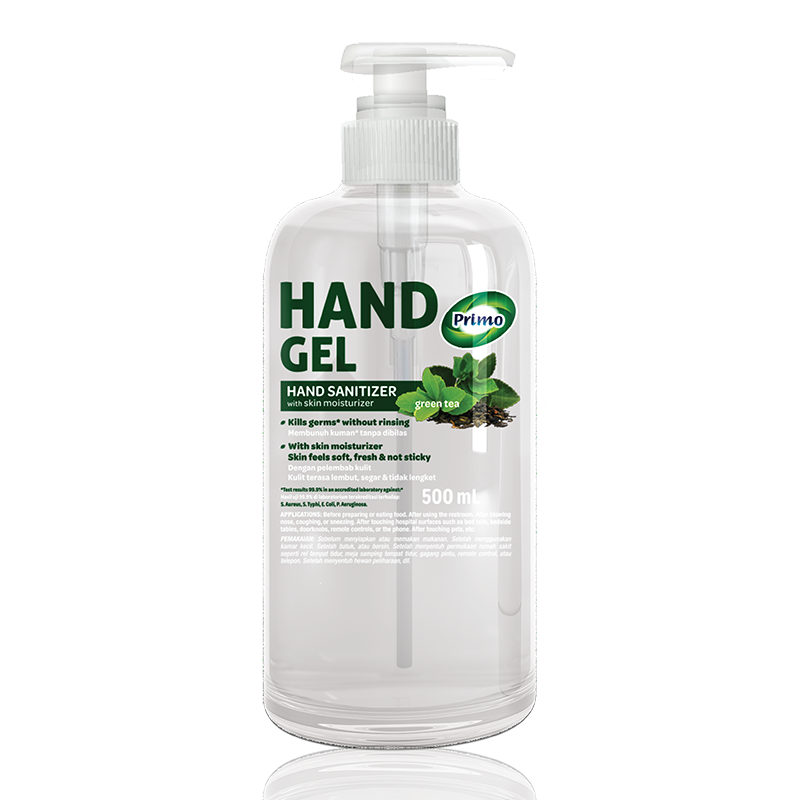 Handgel Sanitizer Liquid Thin Gel Greentea 500mL - antiseptik pembersih tangan tanpa bilas