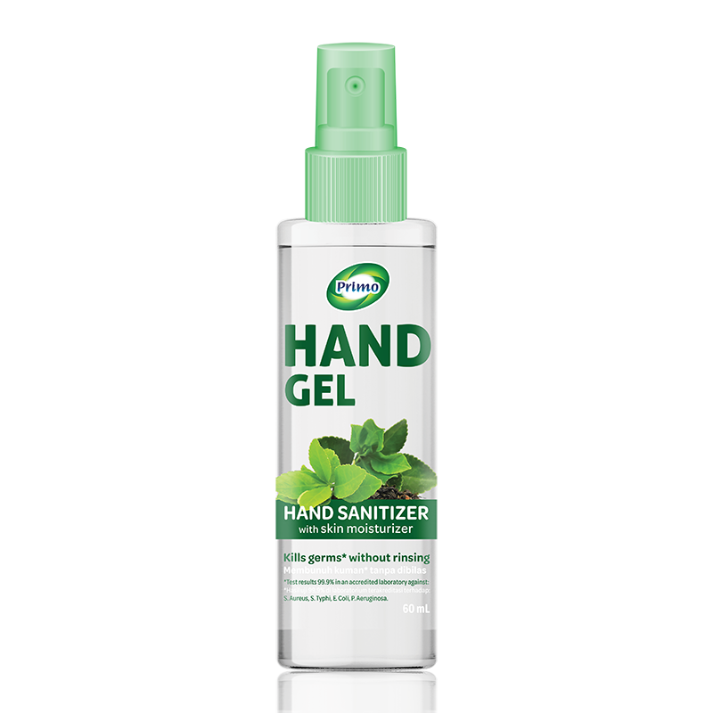 Handgel Sanitizer Liquid Thin Gel Greentea 60mL - rinse-free antiseptic hand cleanser