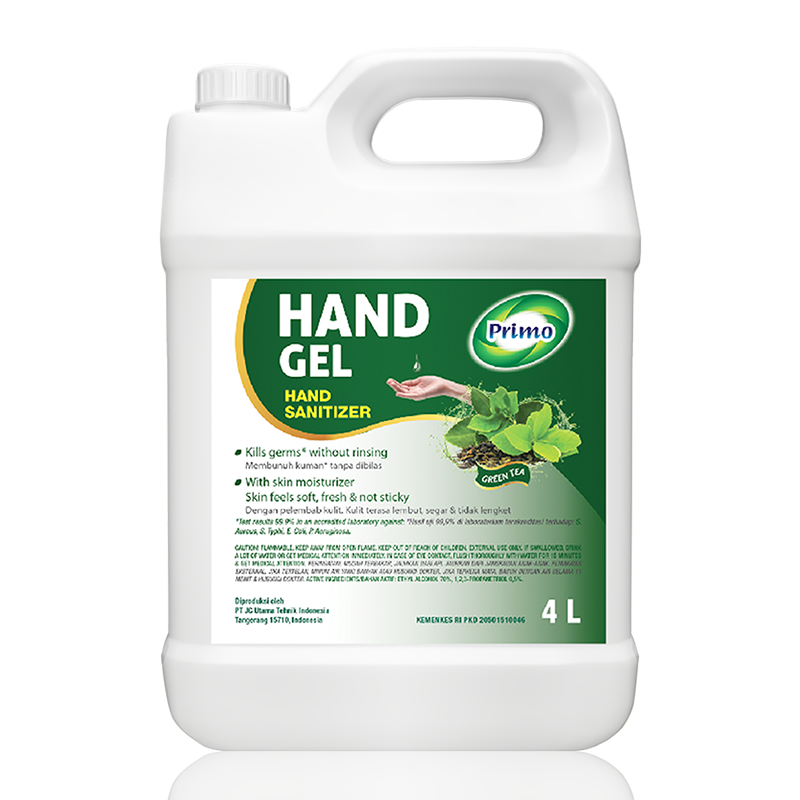 Handgel Sanitizer Liquid Thin Gel Greentea 4L - no-rinse hand cleansing antiseptic