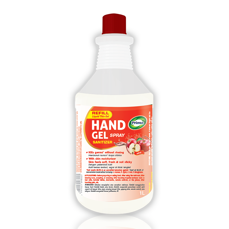 Handgel Sanitizer Liquid Thin Gel Apple 1L Refill
