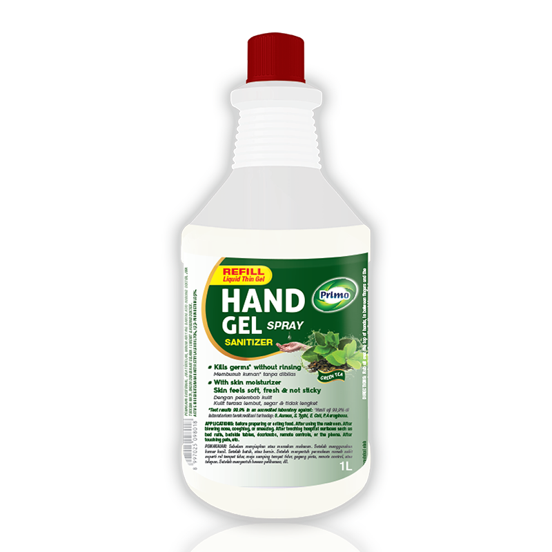 Handgel Sanitizer Liquid Thin Gel Greentea 1L Refill