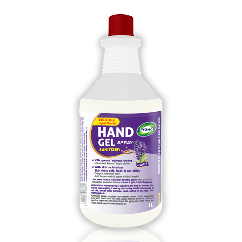 Handgel Sanitizer Liquid Thin Gel Lavender 1L Refill