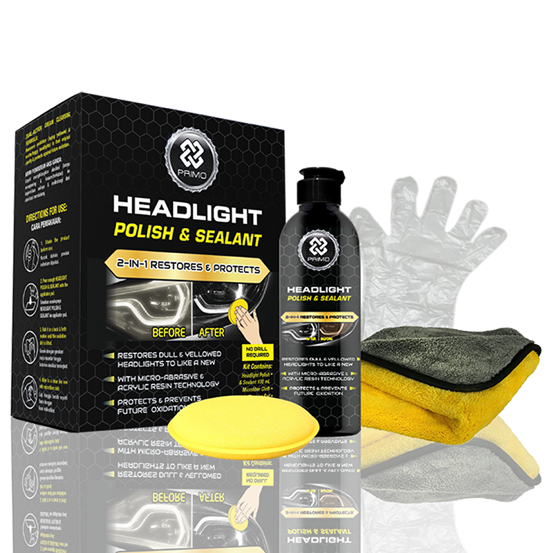 Headlight Polish & Sealant 100mL - KIT Pembersih Restorer Lampu Mika Mobil/Motor