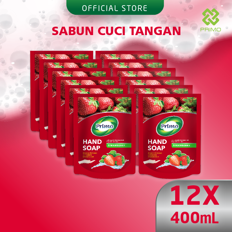 Handsoap Strawberry 12pcs x 400mL -  Sabun Cuci Tangan Anti Bacterial