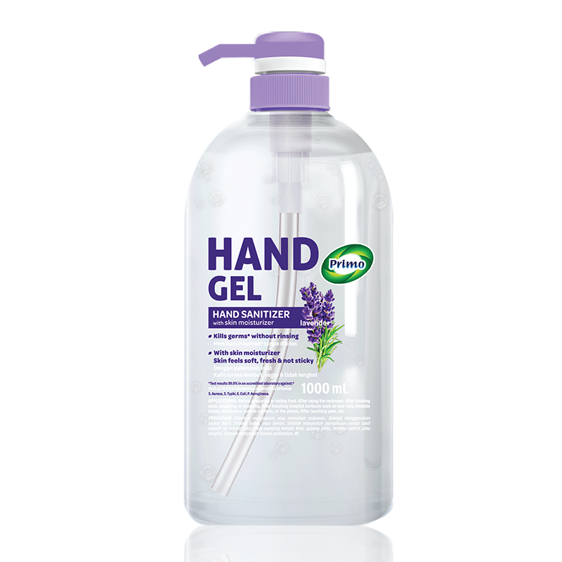 Lavender Hand Gel Sanitizer 1L Pump - rinse-free antiseptic hand cleanser