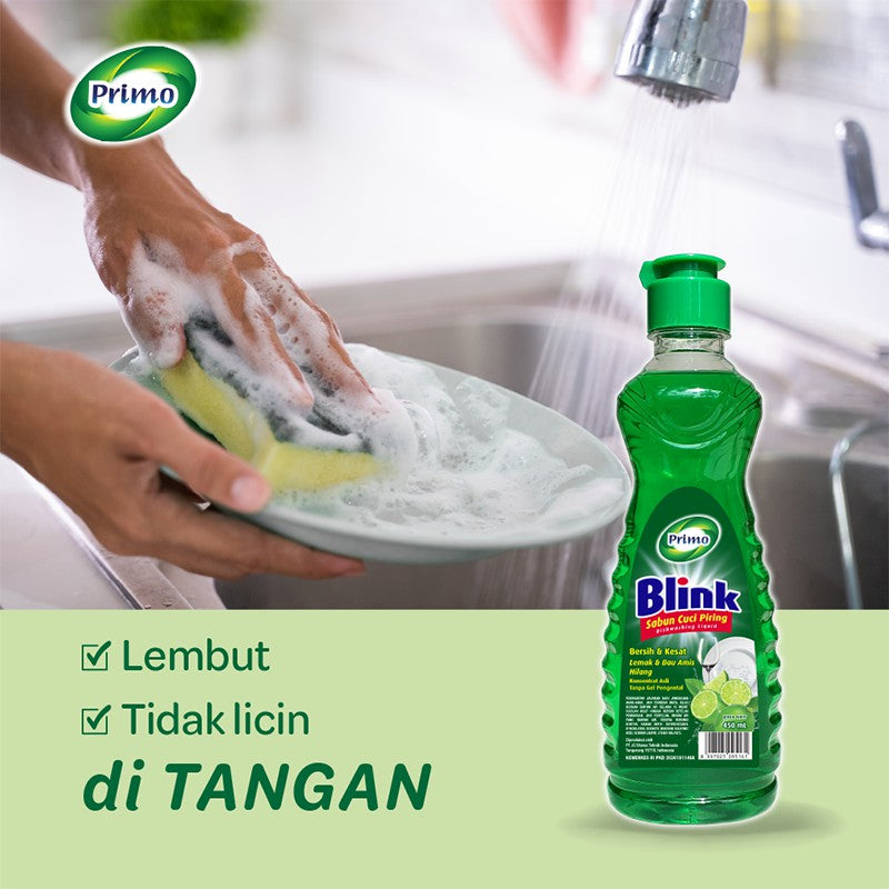 Blink Dishwashing 450mL - Sabun Cuci Piring Jeruk Nipis (Konsentrat Asli, Tanpa Pengental)