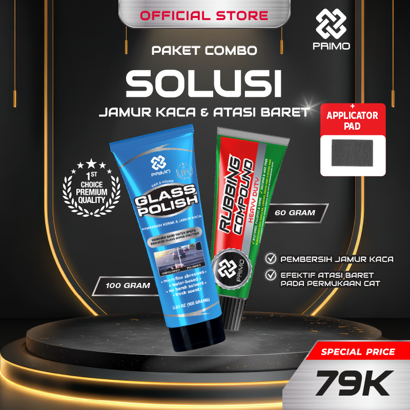 Paket Combo Solusi Jamur Kaca & Atasi Baret Body Mobil Motor PRIMO