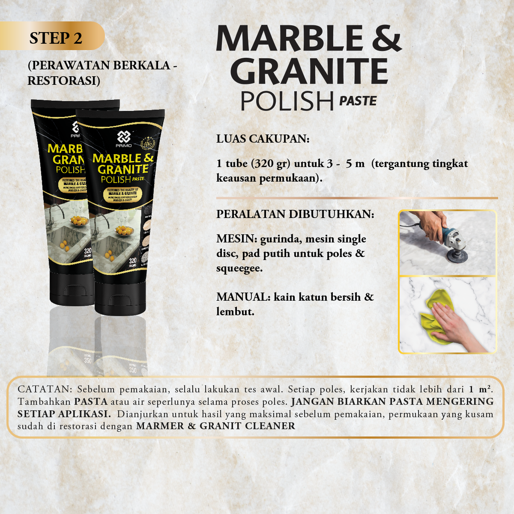 Marble & Granite Polish Paste 320Gr - Ready-to-Use Marble Granite Polisher & Shiner
