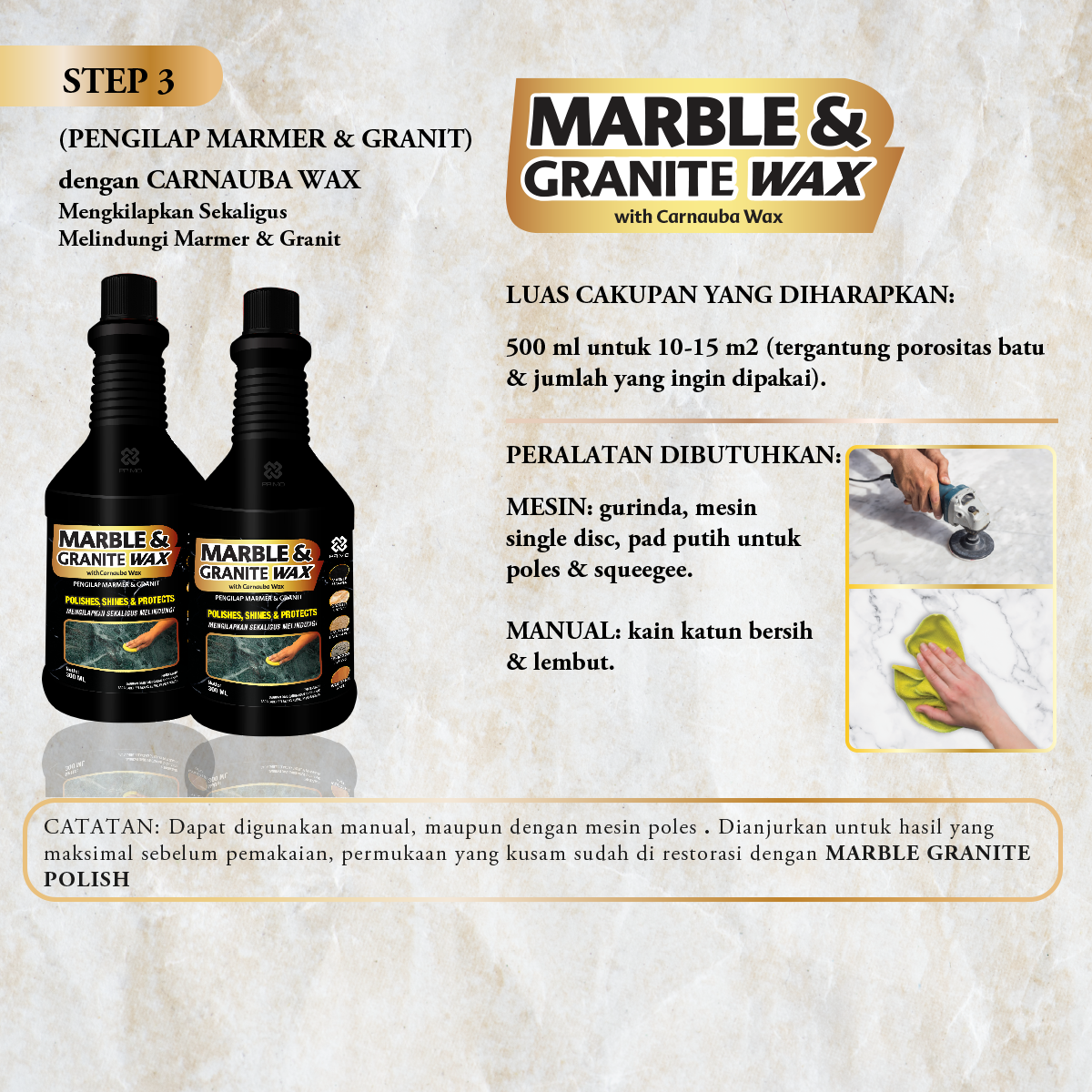 Marble & Granite Polish Paste 320Gr - Ready-to-Use Marble Granite Polisher & Shiner