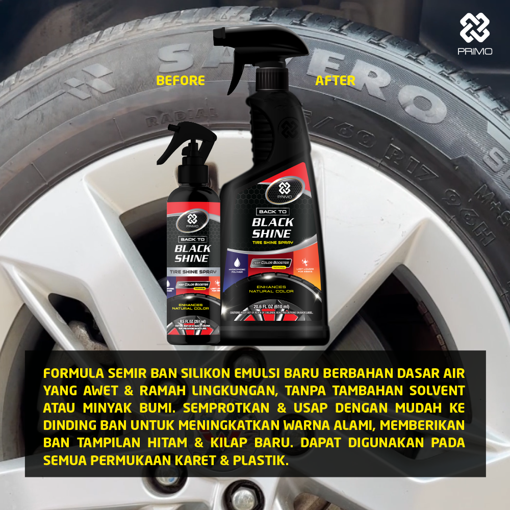 Back To Black Shine Tire Gel 12pcs x 180ml - Pengkilap & Perawatan Penghitam Ban